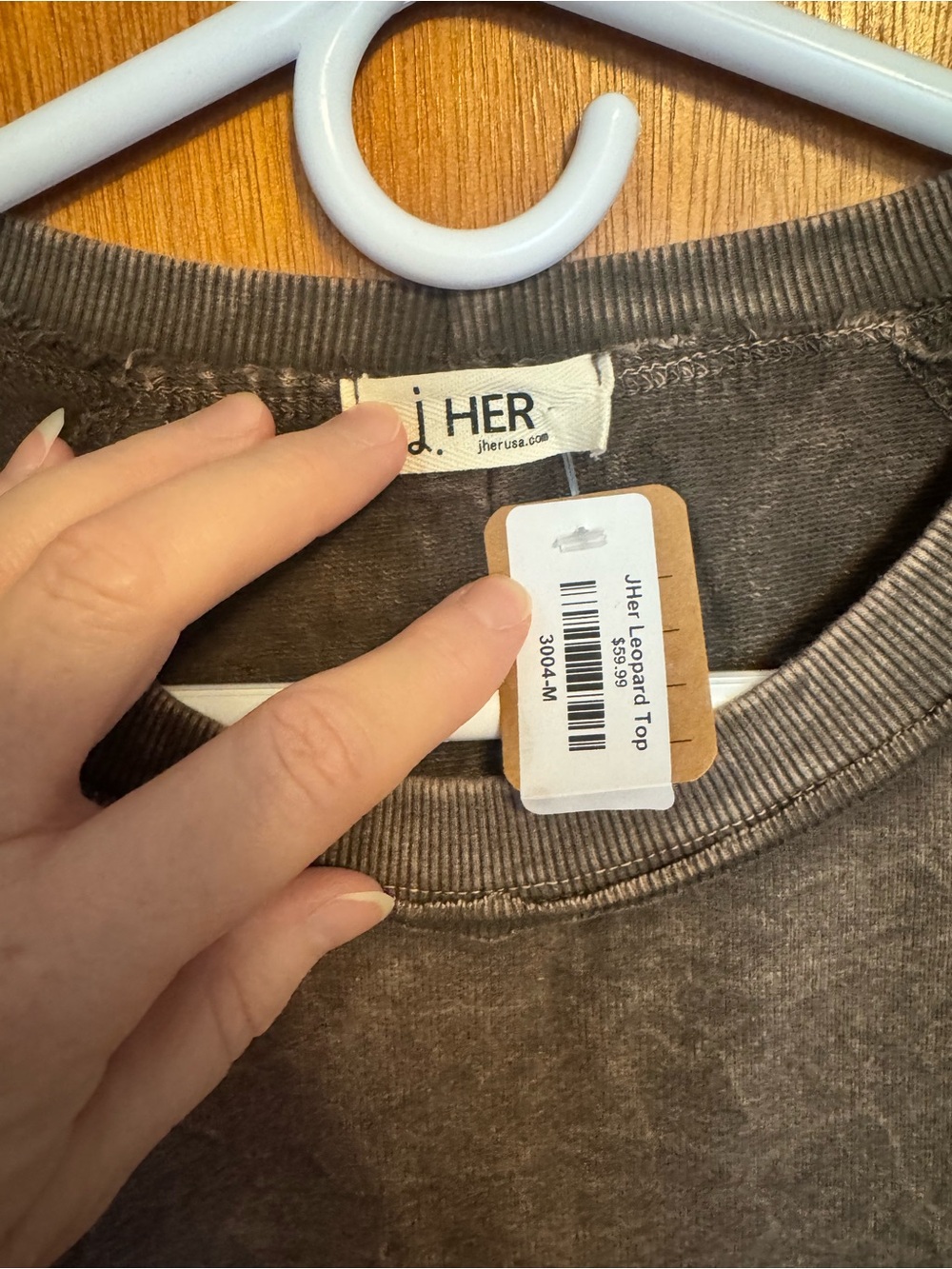 J.Her Relaxed Crewneck Tee in Washed Brown
